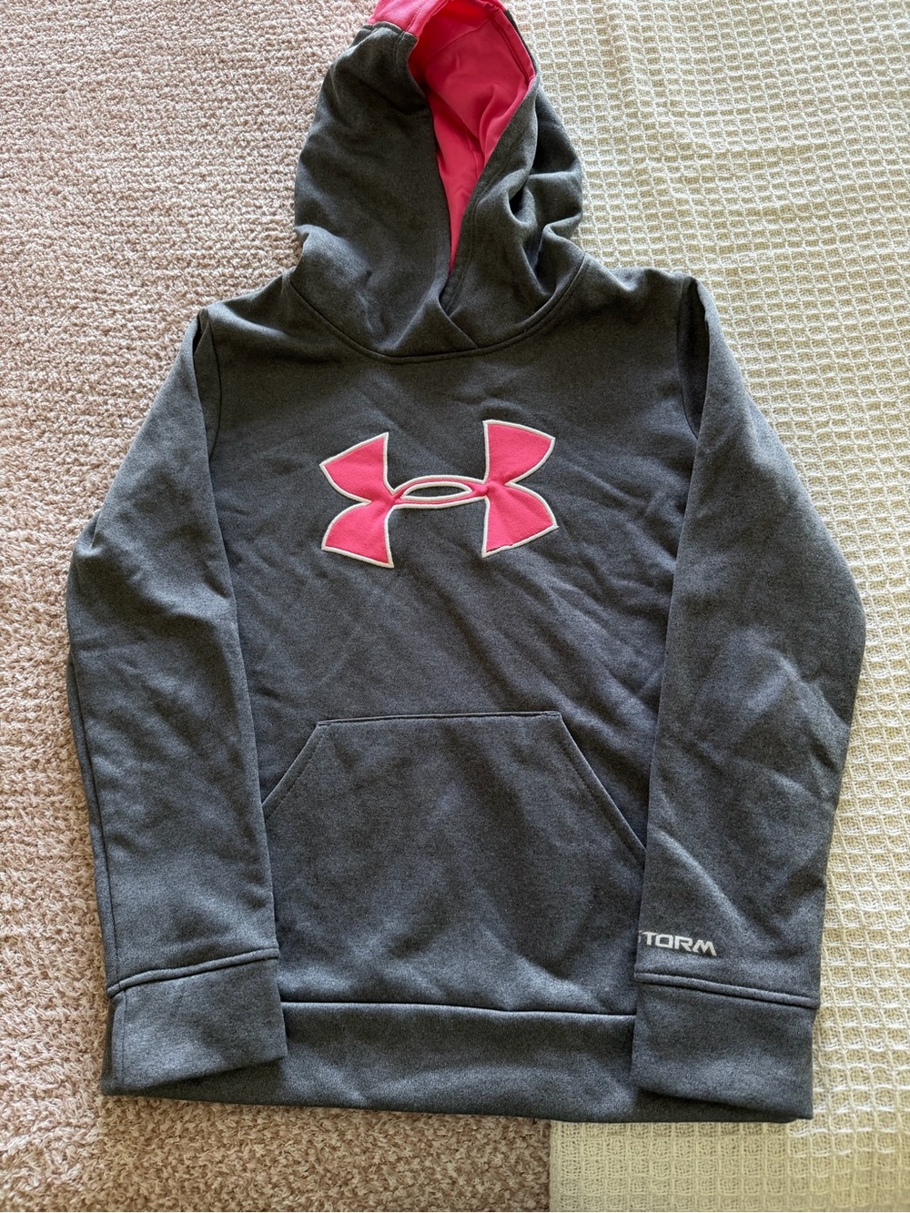 Under Armour girls Gray & Pink Storm Hoodie